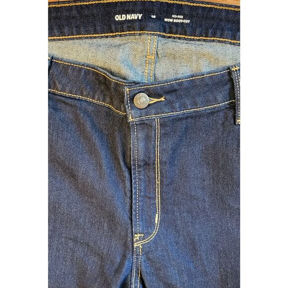 Old Navy Jeans Women Size 18 Mid-Rise WOW Boot-Cut Dark Denim Jeans - Picture 10 of 12